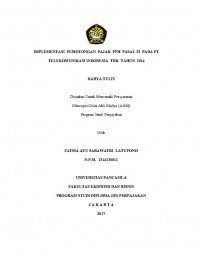 IMPLEMENTASI PEMOTONGAN PAJAK PPH PASAL 23 PADA PT TELEKOMUNIKASI INDONESIA TBK TAHUN 2014