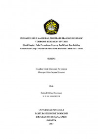 PENGARUH ARUS KAS BEBAS PROFITABILITAS DAN LEVERAGE TERHADAP KEBIJAKAN DIVIDEN (STUDI EMPIRIS PADA PERUSAHAAN PROPERTY REAL ESTATE DAN BUILDING CONTRUCTION YANG TERDAFTAR DI BEI TAHUN 2013-2015