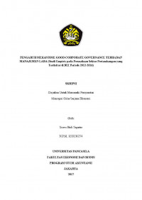 PENGARUH MEKANISME GOOD CORPORATE GOVERNANCE TERHADAP MANAJEMEN LABA (STUDI EMPIRIS PADA PERUSAHAAN SEKTOR PERTAMBANGAN YANG TERDAFTAR DI BEI PERIODE 2012-2016)