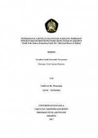 PENERAPAN E-FAKTUR, E-FILLING DAN E-BILLING TERHADAP TINGKAT KEPATUHAN PENGUSAHA KENA PAJAK DI JAKARTA (STUDI PADA KANTRO KONSULTAN PAJAK Drs. CHRISTIAN BINSAR & REKAN)