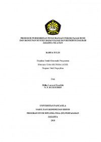 PROSEDUR PERMOHONAN PENGURANGAN POKOK PAJAK BUMI DAN BANGUNAN DI SUKU BADAN PAJAK DAN RETRIBUSI DAERAH JAKARTA SELATAN