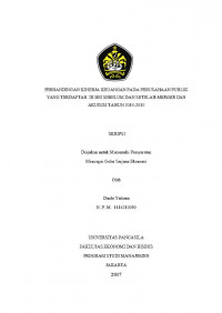 PERBANDINGAN KINERJA KEUANGAN PADA PERUSAHAAN PUBLIK YANG TERDAFTAR DI BEI SEBELUM DAN SESUDAH MERGER DAN AKUISISI TAHUN 2014-2015