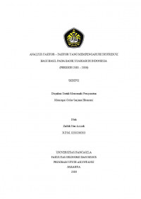 ANALISIS FAKTOR-FAKTOR YANG MEMPENGARUHI DISTRIBUSI BAGI HASIL PADA BANK SYARIAH DI INDONESIA (PERIODE 2011-2016)