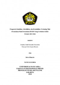 PENGARUH LIKUIDITAS, SOLVABILITAS, DAN RENTABILITAS TERHADAP NILAI PERUSAHAAN PADA PERUSAHAAN BUMN YANG TERDAFTAR DI BEI PERIODE 2013-2016