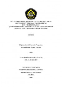 ANALISIS PENGARUH PENGUNGKAPAN CORPORATE SOCIAL RESPONSIBILTY TERHADAP PROFITABILITAS DAN NILAI PERUSAHAAN (STUDI EMPIRIS PADA PERUSAHAAN BUMN YANG TERDAFTAR DI BURSA EFEK INDONESIA PERIODE 2013-2016)