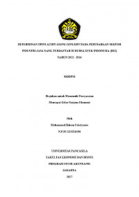 DETERMINAN OPINI AUDIT GOING CONCERN PADA PERUSAHAAN SEKTOR INDUSTRI JASA YANG TERDAFTAR DI BURSA EFEK INDONESIA (BEI) TAHUN 2012-2016