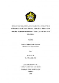 PENGARUH KINERJA PERUSAHAAN KAITANYA DENGAN NILAI PERUSAHAAN SUATU ANALISIS DATA PANEL PADA PERUSAHAAN INDUSTRI DASAR DAN KIMIA YANG TERDAFTAR D BURSA EFEK INDONESIA