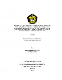 PENGARUH CAPITAL ADEQUACY RATIO (CAR), LOAN TO FUNDING RATIO (LFR), BEBAN OPERASIONAL TERHADAP PENDAPATAN OPERASIONAL (BOPO) DAN RETURN ON ASSET (ROA) TERHADAP HARGA SAHAM PERUSAHAAN PERBANKAN YANG TERDAFTAR DI BURSA EFEK INDONESIA  TAHUN 2015 - 2018