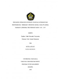 PENGARUH OPERATING LEVERAGE, FINANCIAL LEVERAGE DAN PROFITABILITAS TERHADAP STRUKTUR MODAL PADA PT ANEKA TAMBANG (PERSERO) TBK PERIODE TAHUN 2013-2017