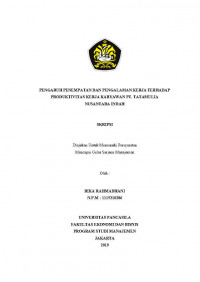 PENGARUH PENEMPATAN DAN PENGALAMAN KERJA TERHADAP PRODUKTIVITAS KERJA KARYAWAN PT. TATAMULIA NUSANTARA INDAH