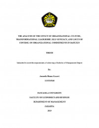 THE ANALYSIS OF THE EFFECT OF ORGANIZATIONAL CULTURE, TRANSFOMATIONAL LEADERSHIP, SELF-EFFICACY, AND LOCUS OF CONTROL ON ORGANIZATIONAL COMMITMENTS IN BAPETEN IN BAPETEN