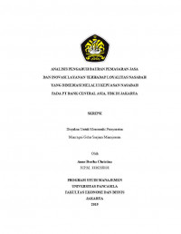 ANALISIS PENGARUH BAURAN PEMASARAN JASA DAN INOVASI LAYANAN TERHADAP LOYALITAS NASABAH YANG DI MEDIASI MELALUI KEPUASAN NASABAH PADA PT BANK CENTRAL ASIA, TBK DI JAKARTA