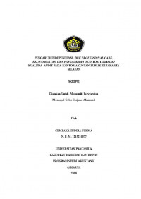 PENGARUH INDEPENDENSI, DUE PROFESSIONAL CARE, AKUNTABILITAS DAN PENGALAMAN AUDITOR TERHADAP KUALITAS AUDIT PADA KANTOR AKUNTAN PUBLIK DI JAKARTA SELATAN