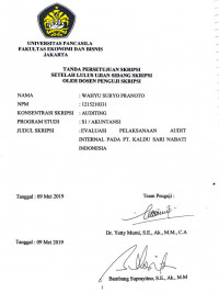 EVALUASI PELAKSANAAN AUDIT INTERNAL PADA PT. KALDU SARI NABATI INDONESIA