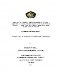 ANALYSIS OF FINANCIAL PERFORMANCE USING RATIO OF LIQUIDITY, SOLVENCY AND RENTABILITY ON PT BANK SYARIAH MANDIRI, PT BANK BNI SYARIAH AND PT BANK BRI SYARIAH IN THE YEAR OF 2015-2017