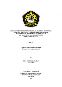 PENGARUH KOMPETENSI SUMBER DAYA MANUSIA, PENERAPAN STANDAR AKUNTANSI PEMERINTAHAN, DAN SISTEM PENGENDALIAN INTERN TERHADAP KUALITAS LAPORAN KEUANGAN KEMENTERIAN SEKRETARIAT NEGARA