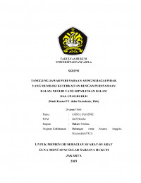 TANGGUNGJAWAB PERUSAHAAN ASING SEBAGAI PIHAK YANG MEMILIKI KETERKAITAN DENGAN PERUSAHAAN DALAM NEGERI YANG DIPAILITKAN DALAM HAL UPAH BURUH (STUDI KASUS PT. JABA GARMINDO, TBK).