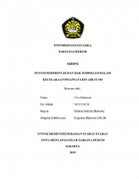 FUNGSI PEMERINTAH DAN HAK SUBROGASI DALAM KECELAKAAN PESAWAT LION AIR JT 610.