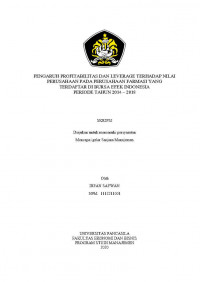 PENGARUH PROFITABILITAS DAN LEVERAGE TERHADAP NILAI PERUSAHAAN FARMASI YANG TERDAFTAR DI BURSA EFEK INDONESIA PERIODE TAHUN 2017-2018