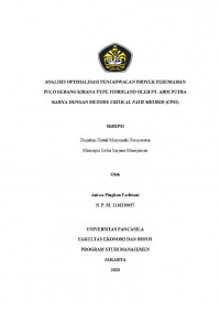 ANALISIS OPTIMALISASI PENJADWALAN PROYEK PERUMAHAN PULO GEBANG KIRANA TYPE FIORLAND OLEH PT. ABDI PUTRA KARYA DENGAN METODE CRITICAL PATH METHOD (CPM)