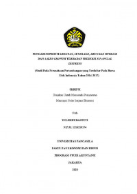 PENGARUH PROFITABILITAS, LEVERAGE, ARUS KAS OPERASI DAN SALES GROWTH TERHADAP PREDIKSI FINANCIAL DISTRESS (STUDI PADA PERUSAHAAN PERTAMBANGAN YANG TERDAFTAR PADA BURSA EFEK INDONESIA TAHUN 2014-2017)