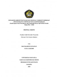 PENGARUH AGRESIVITAS PAJAK DAN POLITICAL VISIBILITY TERHADAP PENGUNGKAPAN CORPORATE SOCIAL RESPONSIBILITY (STUDI EMPIRIS PADA PERUSAHAAN YANG TERGABUNG DALAM LQ45 DI BEI PERIODE TAHUN 2014-2018)