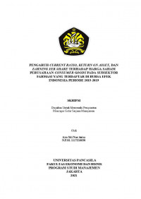 PENGARUH CURRENT RATIO, RETURN ON ASSET, DAN EARNING PER SHARE TERHADAP HARGA SAHAM PERUSAHAAN CONSUMER GOODS PADA SUBSEKTOR FARMASI YANG TERDAFTAR DI BURSA EFEK INDONESIA PERIODE 2015-2019