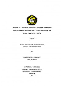 PENGARUH CASH TURNOVER (CTO), RECEIVABLE TURNOVER (RTO), DAN CURRENT RATIO (CR) TERHADAP PROFITABILITAS PADA PT. CIPUTRA DEVELOPMENT TBK PERIODE TAHUN 2012Q1-2019Q4