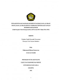 PENGARUH AJAK DAERAH, RETRIBUSI DAERAH, DANA ALOKASI UMUM, DANA KEUANGAN KHUSUS TERHADAP KINERJA KEUANGAN PEMERINTAH DAERAH (STUDI EMPIRIS PADA KABUPATEN/KOTA DI PROVINSI DIY TAHUN 2014-2019)