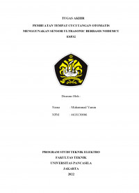 Tugas Akhir : Pembuatan Tempat Cuci Tangan Otomatis Menggunakan Sensor Ultrasinic Berbasis Nodemcu Esp32