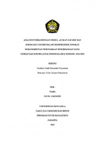 ANALISIS PERBANDINGAN MODEL ALTMAN Z-SCORE DAN SPRINGATE S-SCORE DALAM MEMPREDIKSI TINGKAT KEBANGKRUTAN PERUSAHAAN PENERBANGAN YANG
TERDAFTAR DI BURSA EFEK INDONESIA (BEI) PERIODE 2016-2020