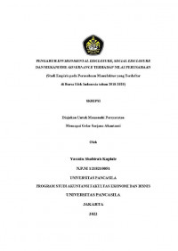 PENGARUH ENVIRONMENTAL DISCLOSURE, SOCIAL DISCLOSURE DAN MEKANISME GOVERNANCE TERHADAP NILAI PERUSAHAAN (STUDI EMPIRIS PADA PERUSAHAAN MANUFAKTUR YANG TERDAFTAR DI BURSA EFEK INDONESIA TAHUN 2018-2020)