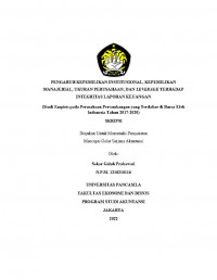 PENGARUH KEPEMILIKAN INSTITUSIONAL, KEPEMILIKAN MANAJERIAL, UKURAN PERUSAHAAN, DAN LEVERAGE TERHADAP INTEGRITAS LAPORAN KEUANGAN (STUDI EMPIRIS PADA PERUSAHAAN PERTAMBANGAN YANG TERDAFTAR DI BURSA EFEK INDONESIA TAGUN 2017-2020)