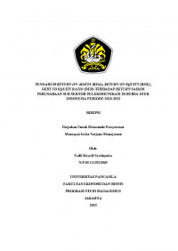 PENGARUH RETURN ON ASSETS (ROA), RETURN ON EQUITY (ROE), DEBT TO EQUITY (DER) TERHADAP RETURN SAHAM PERUSAHAAN SUB SEKTOR TELEKOMUNIKASI DI BURSA EFEK INDONESIAPERIODE 2018 – 2022