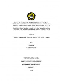 PERAN PROFITABILITAS DALAM MEMODERASI PENGARUH CORPORATE SOCIAL RESPONSIBILITY, KEPEMILIKAN INSTITUSIONAL, TAX AVOIDANCE, DAN LEVERAGE TERHADAP NILAI PERUSAHAAN (Studi Empiris Pada Perusahaan Sektor Property, Real Estate, Dan Building Construction Yang Terdaftar Pada Bursa Efek Indonesia Tahun 2017-2021)