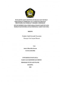 PENGARUH SALES GROWTH, LEVERAGE, DAN UKURAN PERUSAHAAN TERHADAP TAX AVOIDANCE DENGAN PROFITABILITAS SEBAGAI VARIABEL MODERASI (STUDI EMPIRIS PADA PERUSAHAAN MANUFAKTUR YANG TERDAFTAR DI BURSA EFEK INDONESIA TAHUN 2019-2021)