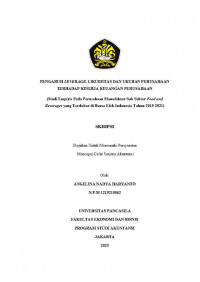 PENGARUH LEVERAGE, LIKUIDITAS DAN UKURAN PERUSAHAAN TERHADAP KINERJA KEUANGAN PERUSAHAAN (Studi Empiris Pada Perusahaan Manufaktur Sub Sektor Food and Beverages yang Terdaftar di Bursa Efek Indonesia Tahun 2019-2021)