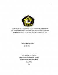 PENGARUH KINERJA KEUANGAN DAN MEKANISME CORPORATE GOVERNANCE TERHADAP PERTUMBUHAN LABA PADA PERUSAHAAN PERTAMBANGAN DI BURSA EFEK INDONESIA PADA TAHUN 2019-2021