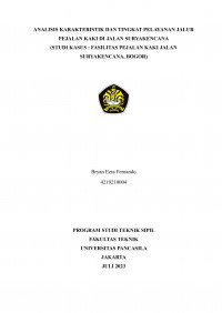 Skripsi: Analisis Karakteristik Dan Tingkat Pelayanan Jalur Perjalan Kaki Di Jalan Suryakencana (Studi Kasus: Fasilitas Pejalan Kaki Jalan Suryakencana, Bogor)