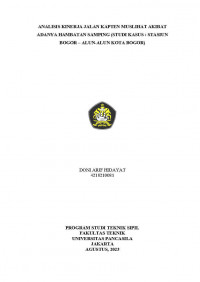 Skripsi: Analisis Kinerja Jalan Kapten Muslihat Akibat Adanya Hambatan Samping (Studi Kasus: Stasiun Bogor - Alun-Alun Kota Bogor)