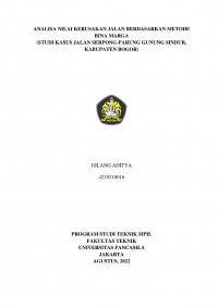 Skripsi: Analisa Nilai Kerusakan Jalan Berdasarkan Metode Bina Marga (Studi Kasus Jalan Serpong - Parung Gunung Sindur, Kabupaten Bogor)