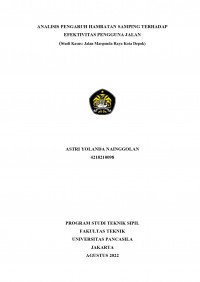 Skripsi: Analisis Pengaruh Hambatan Samping Terhadap Efektivitas Pengguna Jalan (Studi Kasus: Jalan Margonda Raya Kota Depok)