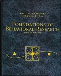 Foundations Of Behavioral Research