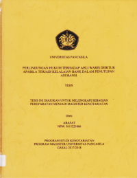 TESIS: PERLINDUNGAN HUKUM TERHADAP AHLI WARIS DEBITUR APABILA TERJADI KELALAIAN BANK DALAM PENUTUPAN ASURANSI.