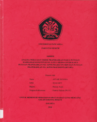 ANALISA PERLUASAN OBJEK PRAPERADILAN PASCA PUTUSAN MAHKAMAH KONSTITUSI NO. 21/PUU-XII/2014 (STUDI KASUS PUTUSAN PRAPERADILAN NO. 14/PID.PRA/2017/PN.MDN. DAN PUTUSAN PRAPERADILAN NO. 36/PID.PRAP/2015/PN.JKT.SEL).