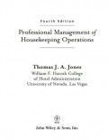 Professional Management of Housekeeping Operations