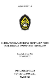 Kriteria Peningkatan Partisipasi Perempuan dan Inklusi Sosial Penerimaan Manfaat Wisata Tirta/Perairan