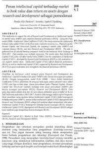 Peran Intellectual Capital Terhadap Market To Book Value Dan Return On Assets Dengan Research And Development Sebagai Pemoderasi