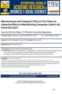 Macroeconomy and Company's Policy on Firm Value: An Interactive Effect on Manufacturing Companies Listed in Idx Period 2013-2017