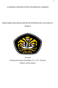 Refleksi Sejarah Hukum Pengelolaan Batu Bara